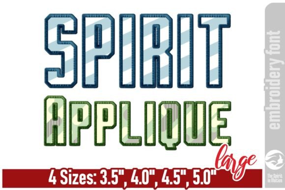 Download Spirit Applique Embroidery Font - Large - Applique embroidery Collection