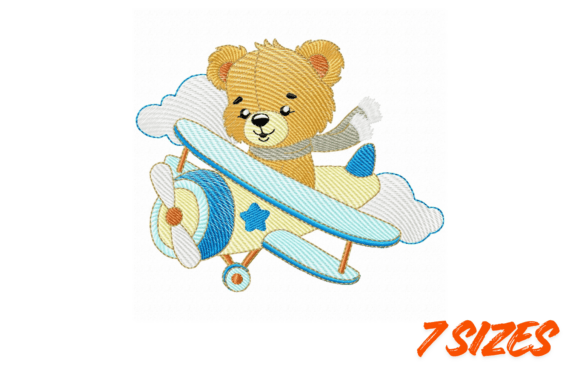Download Cute Teddy Pilot Embroidery Design - Embroidery Collection