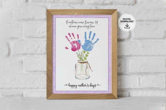 Download Mother's Day Handprint Craft Gift SVG - Mother's day Collection