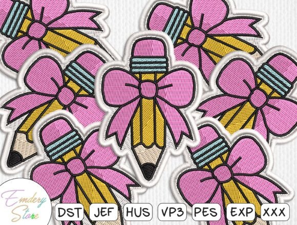 Download School Supplies Patch Embroidery File - Premium Bundle