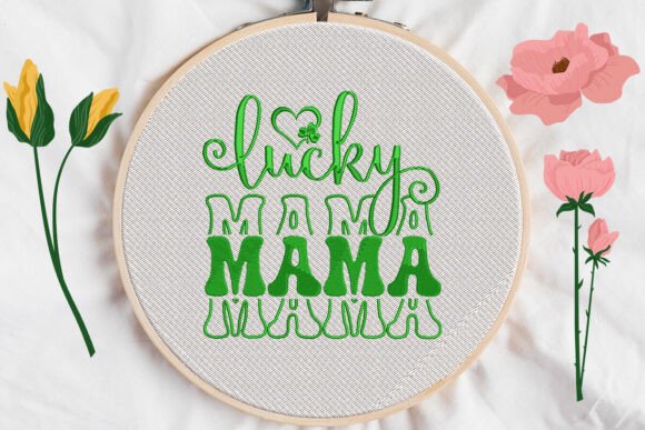 Download Patricks Day Heart MAMA Lucky Embroidery - Embroidery Collection