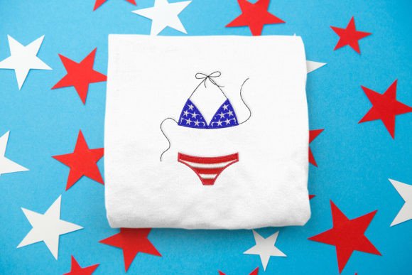Download Patriotic String Bikini Mini Embroidery - Embroidery Collection