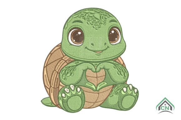 Download Cute Turtle Love Embroidery Design - Embroidery Collection