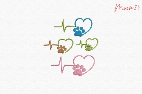 Download Heartbeat Paw Love Embroidery Design - Embroidery Collection