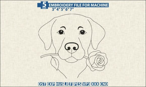 Download Labrador Pattern DST PES Embroidery File - Embroidery Collection