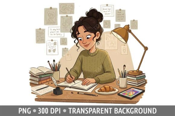 Download Girl Young Woman Doing Homework Clipart - Girl Collection