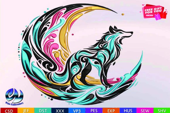 Download Wolf Embroidery Machine Design, 10 Format - Embroidery Collection