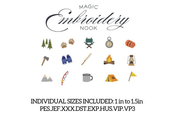 Download Camping Mini Embroidery X 18 Designs - Embroidery Collection