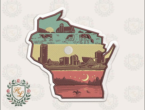 Download Wisconsin Farm Landscape Embroidery File - Embroidery Collection