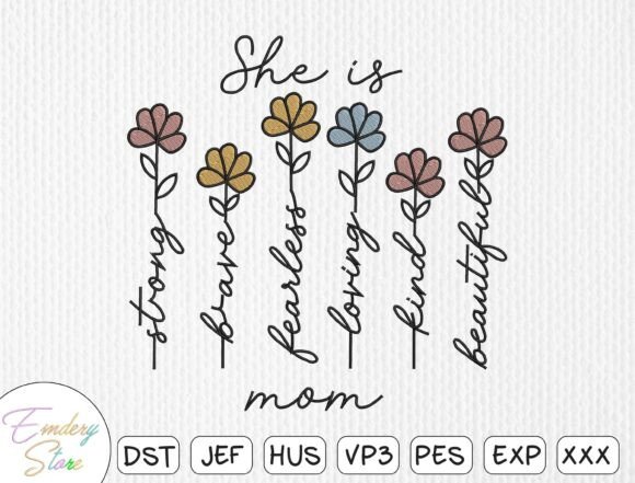 Download She is Mom Embroidery Design - Embroidery Collection