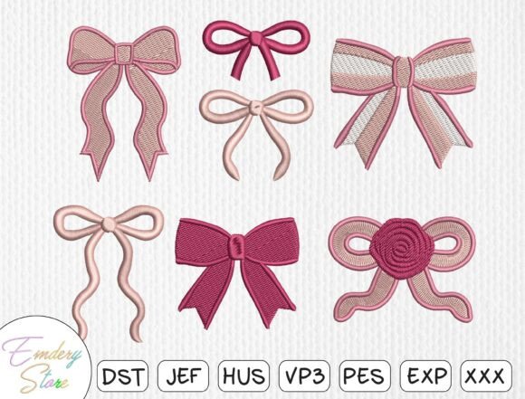 Download Bow Embroidery Design Bundle - Embroidery Collection