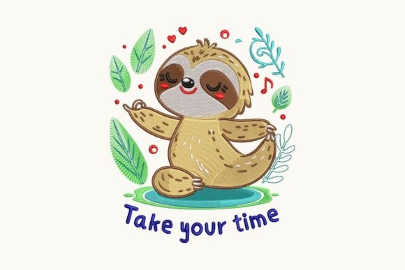 Download Cute Sloth Embroidery Machine Design - Embroidery Collection