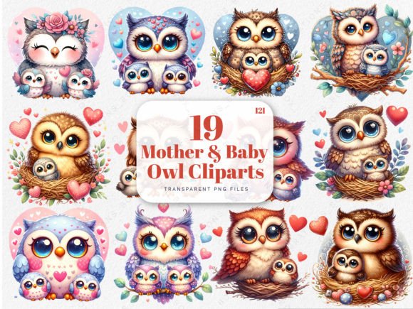 Download Happy Mother's Day PNG Owl and Baby Art - Baby Collection