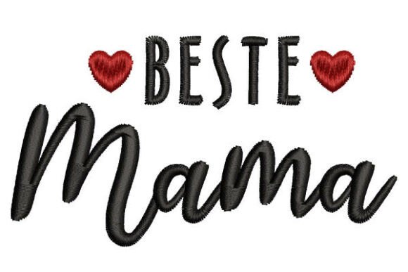 Download Beste Mama Embroidery Lettering 3 Sizes - Embroidery Collection